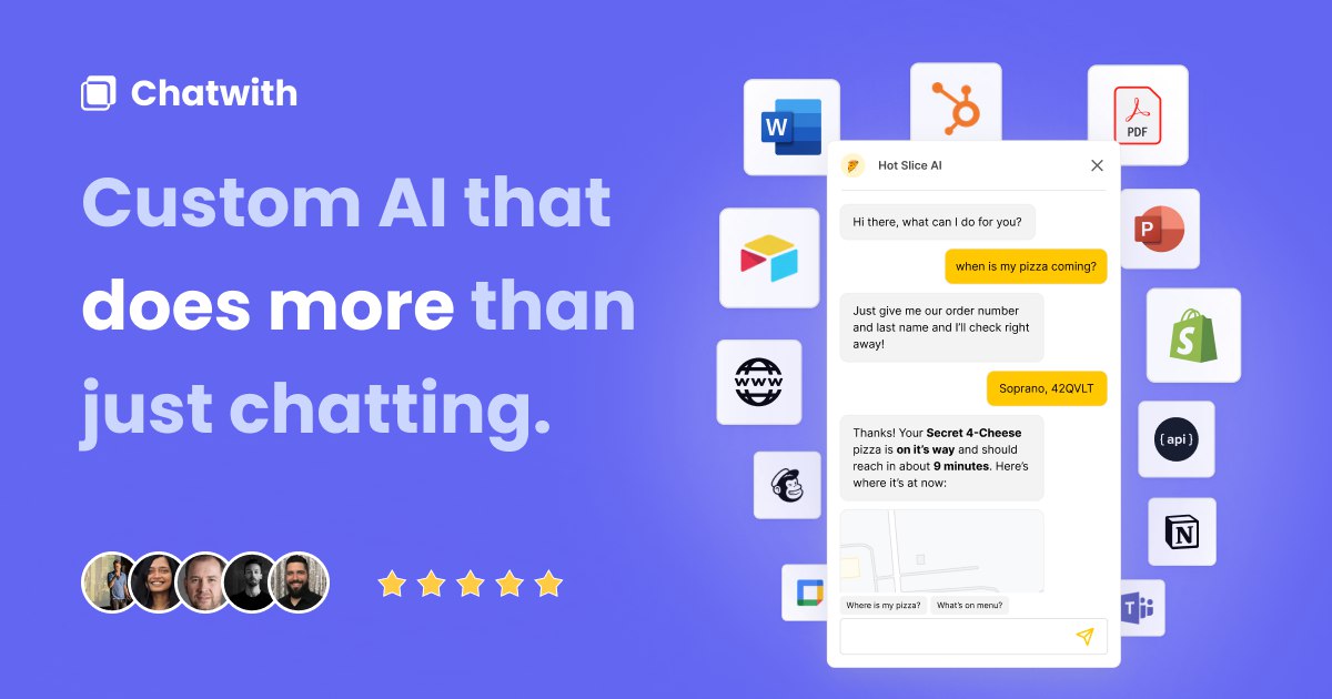 startuptile Chatwith-Build custom ChatGPT-style AI chatbots trained on your website and files.