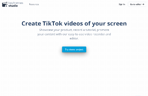 startuptile Keyframes Studio-Create TikTok videos of your computer screen