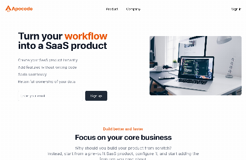 startuptile Apocode-Create SaaS products without writing code