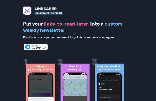 startuptile Read later links as weekly email-