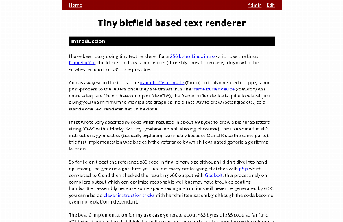 startuptile Tiny bitfield based text renderer-