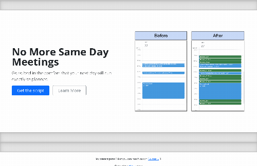 startuptile Script to prevent same day meetings on my corporate calendar-