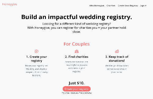 startuptile Honeygive – build a wedding registry of charitable donations-