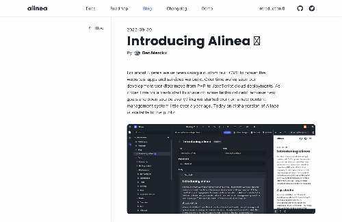 startuptile Alinea – open-source headless CMS-