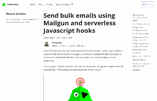 startuptile How to build a bulk email service using serverless codehooks-