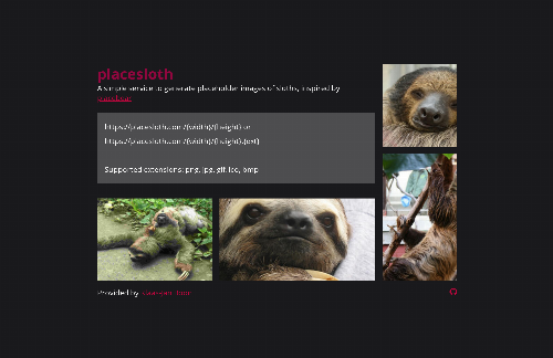 startuptile placesloth.com – generate placeholder images of sloths-