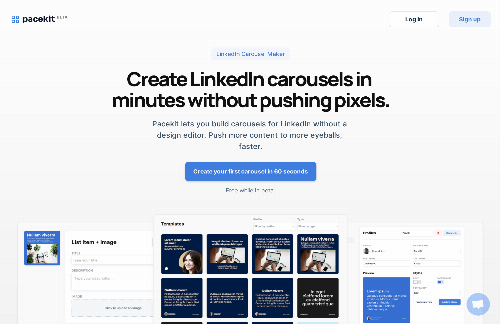 startuptile Pacekit-Create LinkedIn carousels in minutes without pushing pixels