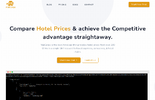 startuptile Makcorps - Hotel Rates API-A hotel rate comparison API that help get you data from 200+ OTA