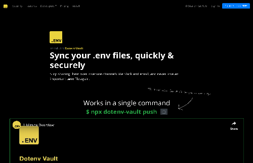 startuptile dotenv-Sync your .env files, quickly & securely