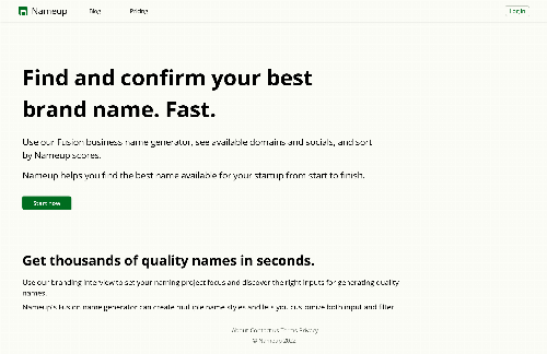 startuptile Nameup-Get the best brand name for your startup. Fast.