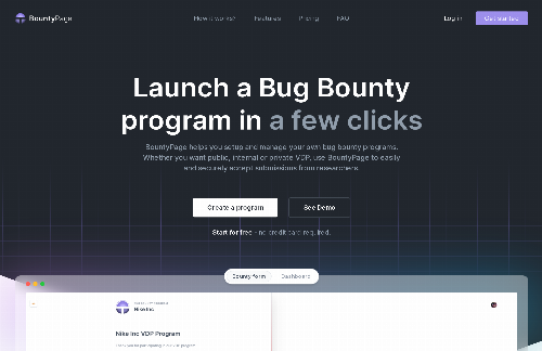 startuptile BountyPage-Launch a Bug Bounty program in a few clicks