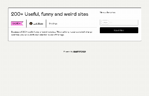 startuptile  200+ useful, funny and weird websites-Database of 200+ useful funny or weird websites. This is a 