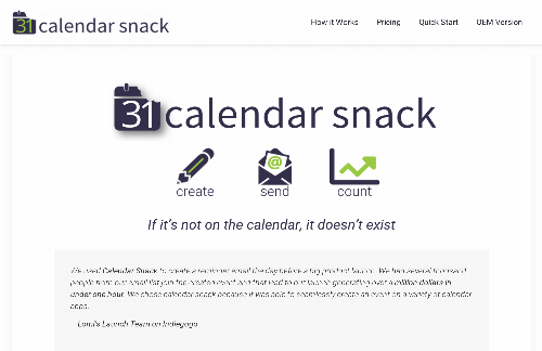 startuptile Calendar Snack-Start sending REAL Calendar Invitations in minutes