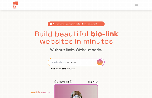 startuptile Usebiolink-Build beautiful bio-link websites in minutes