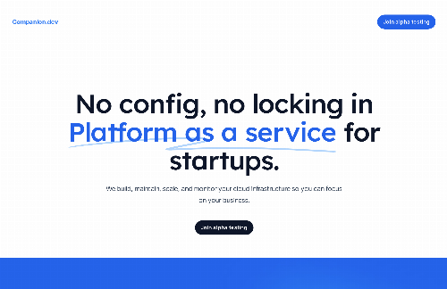 startuptile Companion.dev-no config and no locking in PaaS