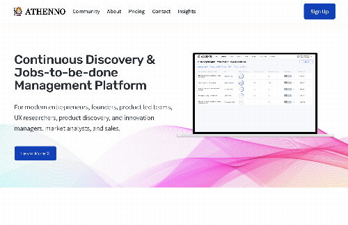 startuptile ATHENNO-Continuous Discovery & JTBD Management Platform