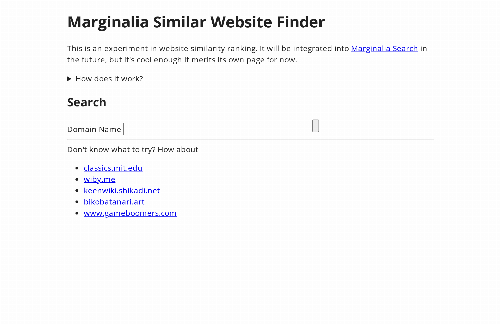 startuptile Related Website Finder Experiment Thingy-