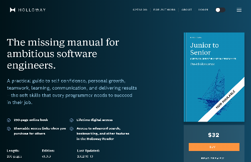 startuptile My book for programmers called “Junior to Senior” was published today-