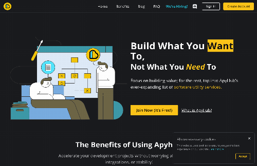 startuptile ApyHub-Build what you want to not what you need to.