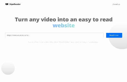 startuptile Turn any YouTube video into a website/transcript-