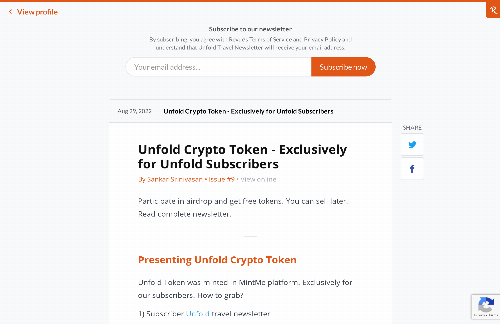 startuptile Unfold Token-Unfold Token for Unfold newsletter subscribers