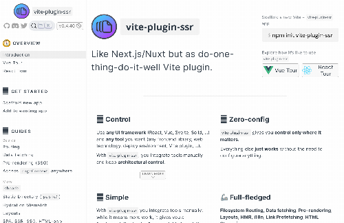 startuptile Vite-plugin-ssr – Do-one-thing-do-it-well alternative to Next.js / Nuxt-