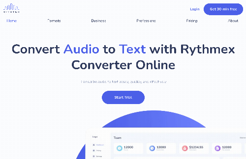 startuptile Rythmex-AI audio to text converter transcribe any video & audio.