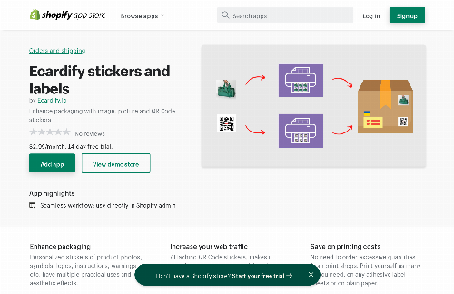 startuptile Shopify app - Ecardify stickers and labels-Enhance product packaging - personalized stickers & labels