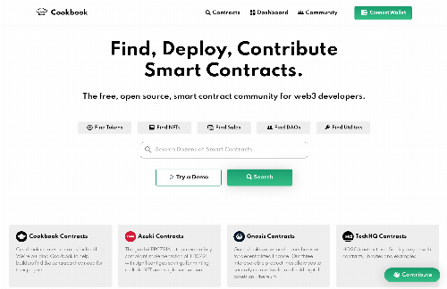 startuptile Cookbook.Dev-Find Deploy Manage Smart Contracts on Cookbook Marketplace