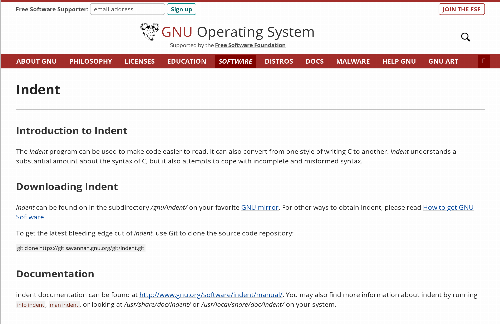 startuptile GNU Indent – CLI code formatting-