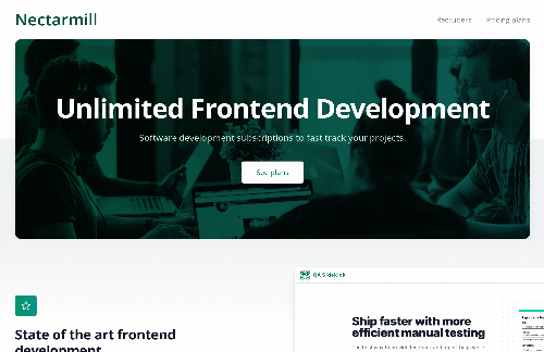 startuptile Nectarmill-Unlimited frontend development fixed monthly subscription.