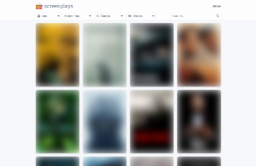 startuptile I have built a library of screenplays for movies and TV shows-