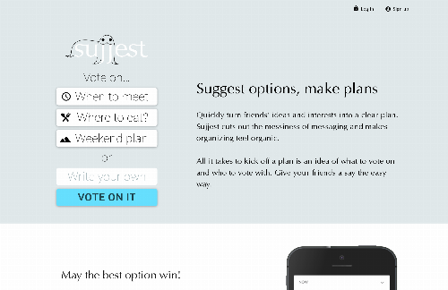 startuptile Sujjest-Group decision making app based on approval voting.