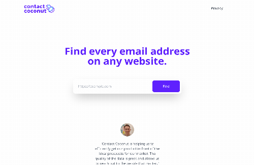 startuptile Contact Coconut-Find any email address on any website