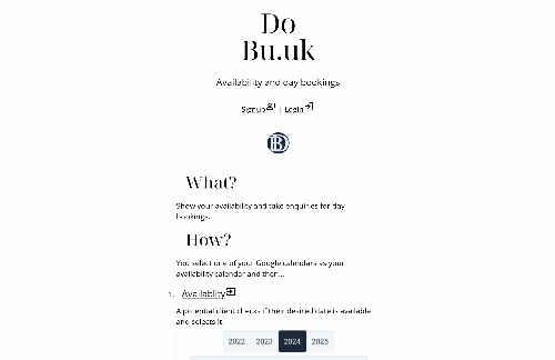 startuptile DoBu.uk-Displays availability and takes booking enquiries 