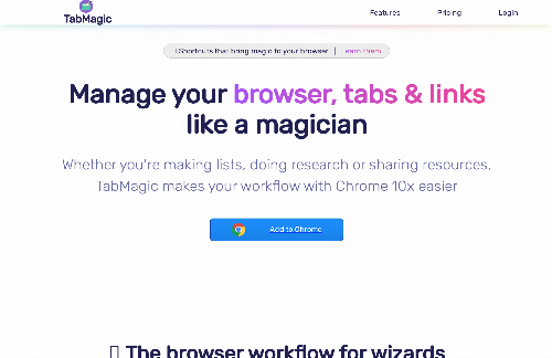 startuptile TabMagic-Manage your browser tabs and links like a magician! 