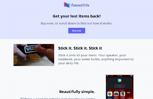 startuptile ifoundthis-Get your lost items back with a low-cost solution.