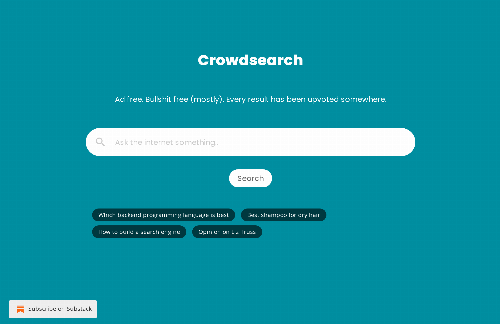 startuptile A search engine which only shows you upvoted content-