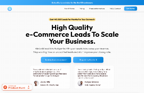 startuptile Shopileads-Find the best leads for your product with AI