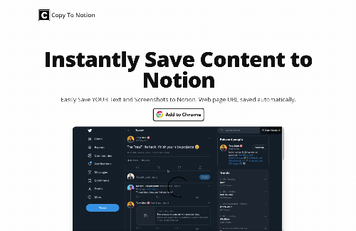 startuptile Copy To Notion-Save Screenshots and Text to Notion with automatic URL save