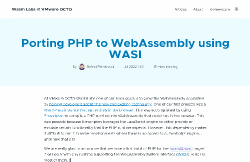 startuptile Porting PHP to WebAssembly Using WASI-