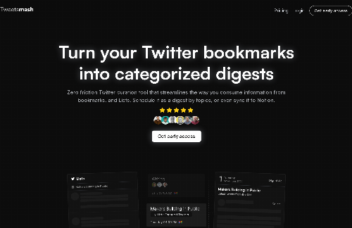 startuptile Tweetsmash-Turn your Twitter bookmarks into newsletters