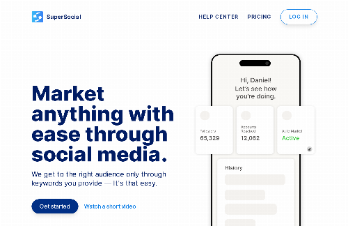 startuptile SuperSocial-Market anything and anywhere through Social Media.