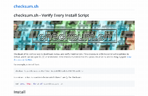 startuptile Checksum.sh verify every install script-