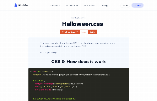 startuptile Halloween.css – Add scary mode to your website in a few lines of CSS-