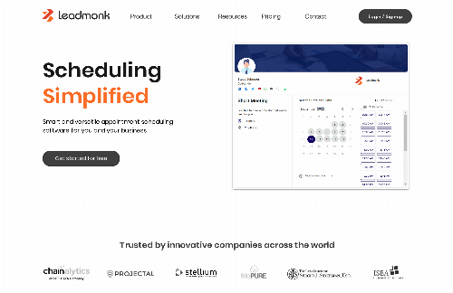 startuptile Leadmonk-Smart and versatile appointment scheduling software