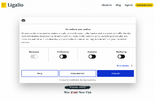 startuptile Ligalio-Privacy policy generator for websites and apps