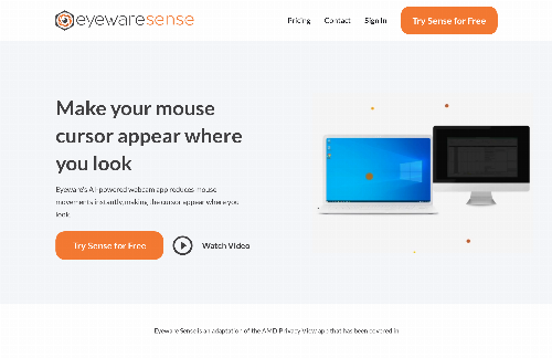 startuptile Sense – Webcam-AI makes your mouse cursor appear where you look-