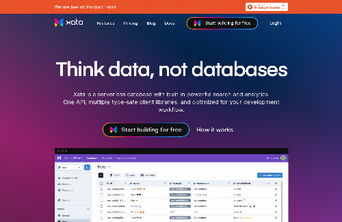 startuptile Xata, serverless database on top of PostgreSQL and Elasticsearch-