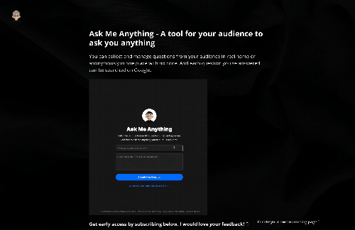 startuptile Ask Me Anything-Collect and manage questions from your audience in minutes